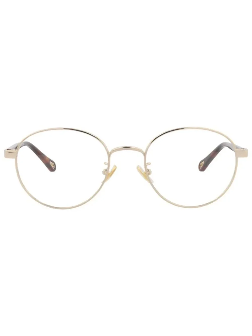 New Chloé Women's Eyeglasses Round Oval Metal Frame Gold Havana Transparent